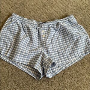 Brandy Melville Light Blue Checkered Shorts